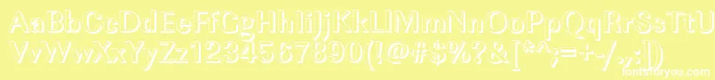 フォントImperialshBold – 黄色い背景に白い文字