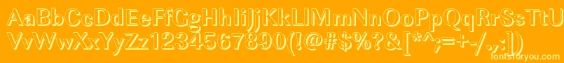 フォントImperialshBold – オレンジの背景に黄色の文字