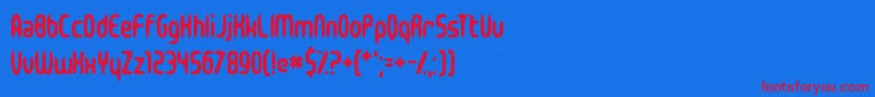 Zealousy-fontti – punaiset fontit sinisellä taustalla