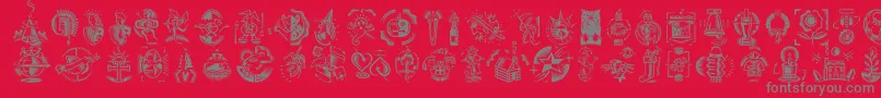 fuente DfCelebrationsLetPlain.1.0 – Fuentes Grises Sobre Fondo Rojo