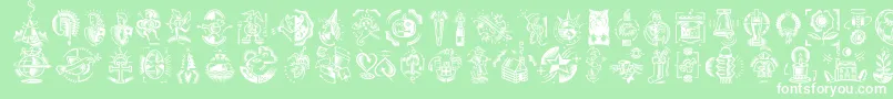 フォントDfCelebrationsLetPlain.1.0 – 緑の背景に白い文字