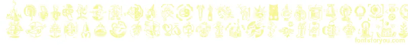 DfCelebrationsLetPlain.1.0-fontti – keltaiset fontit