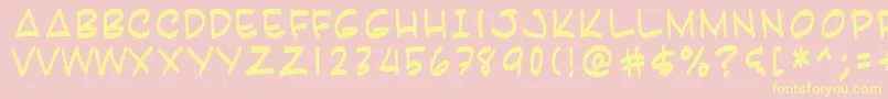 Karan Font – Yellow Fonts on Pink Background
