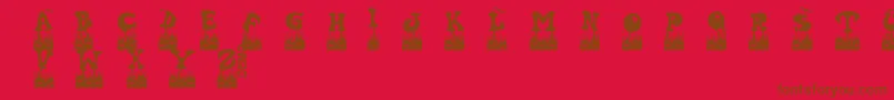 Halovendemo Font – Brown Fonts on Red Background