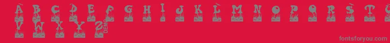 Halovendemo Font – Gray Fonts on Red Background