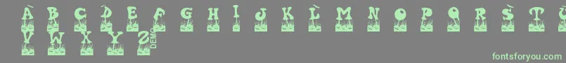 Halovendemo Font – Green Fonts on Gray Background
