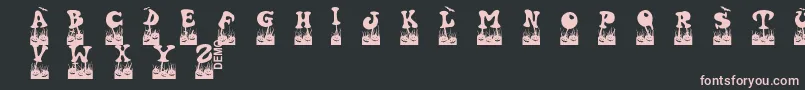 Halovendemo Font – Pink Fonts on Black Background