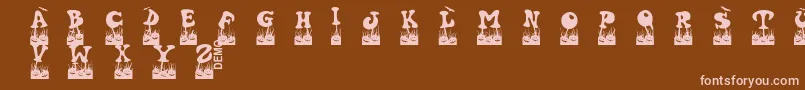Weitere Informationen zur Halovendemo-Schriftart Halovendemo-Schriftart – Rosa Schriften auf braunem Hintergrund