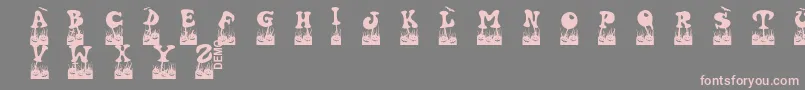 Halovendemo Font – Pink Fonts on Gray Background