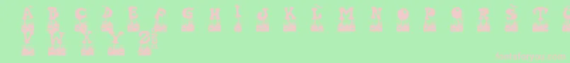 Halovendemo Font – Pink Fonts on Green Background