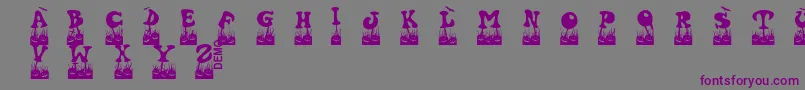 Halovendemo-Schriftart – Violette Schriften auf grauem Hintergrund