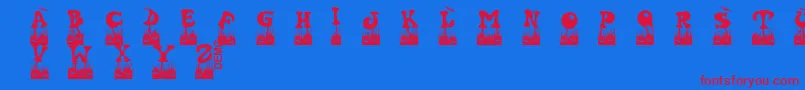 Шрифт Halovendemo – красные шрифты на синем фоне