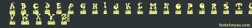 Halovendemo Font – Yellow Fonts on Black Background