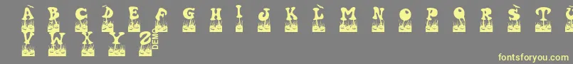 Halovendemo-Schriftart – Gelbe Schriften auf grauem Hintergrund