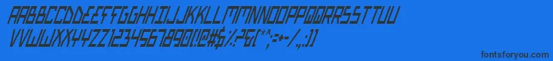 フォントBiotypci – 黒い文字の青い背景