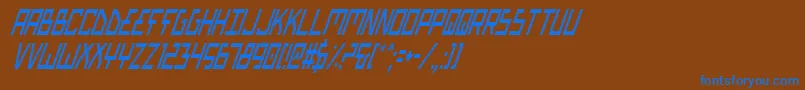 フォントBiotypci – 茶色の背景に青い文字
