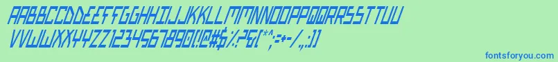 フォントBiotypci – 青い文字は緑の背景です。