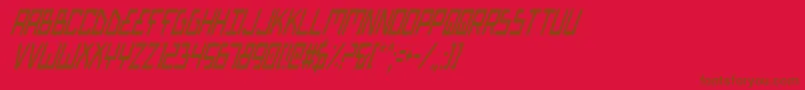 フォントBiotypci – 赤い背景に茶色の文字