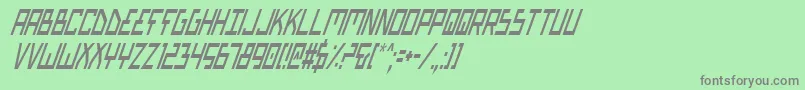 フォントBiotypci – 緑の背景に灰色の文字