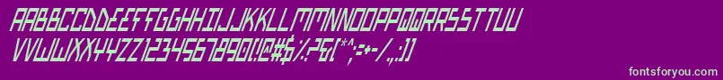 フォントBiotypci – 紫の背景に緑のフォント