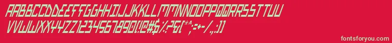 フォントBiotypci – 赤い背景に緑の文字