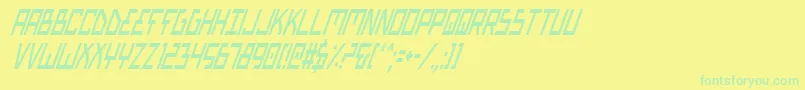 フォントBiotypci – 黄色い背景に緑の文字