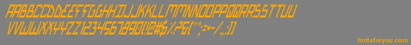 フォントBiotypci – オレンジの文字は灰色の背景にあります。