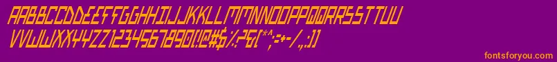 Biotypci-Schriftart – Orangefarbene Schriften auf violettem Hintergrund
