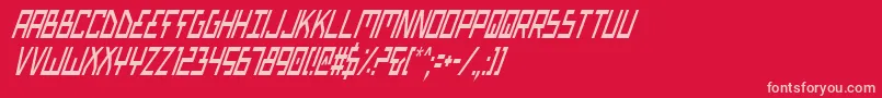 Biotypci-fontti – vaaleanpunaiset fontit punaisella taustalla