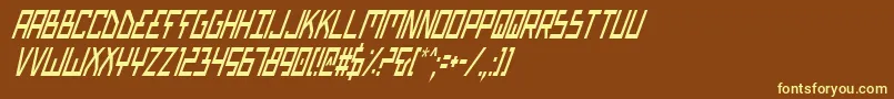Шрифт Biotypci – жёлтые шрифты на коричневом фоне