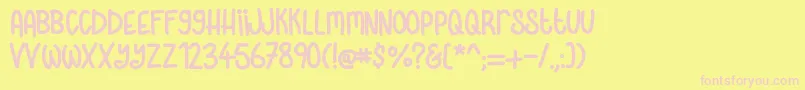 Skinnylatte Font – Pink Fonts on Yellow Background