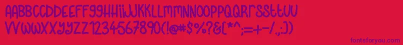 Skinnylatte Font – Purple Fonts on Red Background