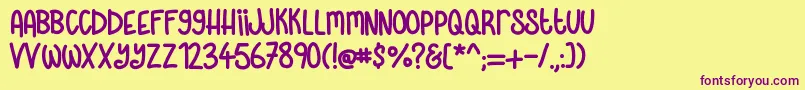 Skinnylatte Font – Purple Fonts on Yellow Background