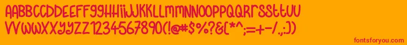 Skinnylatte Font – Red Fonts on Orange Background