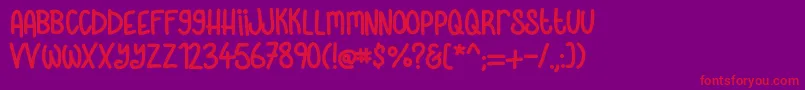 Skinnylatte Font – Red Fonts on Purple Background
