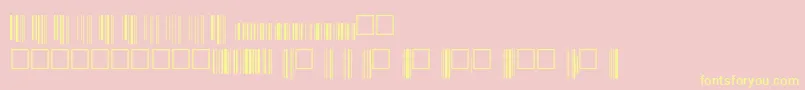 V200015-fontti – keltaiset fontit vaaleanpunaisella taustalla
