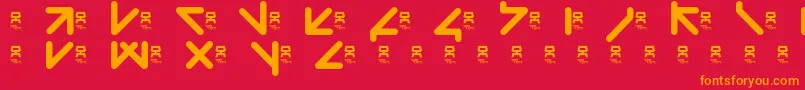 fuente YawTaht – Fuentes Naranjas Sobre Fondo Rojo
