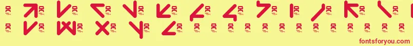 フォントYawTaht – 赤い文字の黄色い背景