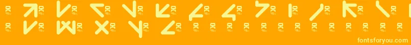 YawTaht-Schriftart – Gelbe Schriften auf orangefarbenem Hintergrund