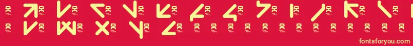 フォントYawTaht – 黄色の文字、赤い背景