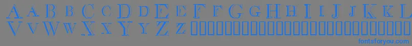 フォントDecdiff – 灰色の背景に青い文字