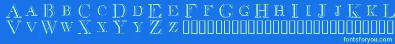 Decdiff Font – Green Fonts on Blue Background