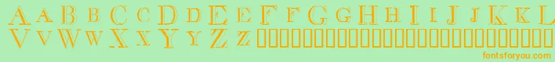 Decdiff Font – Orange Fonts on Green Background