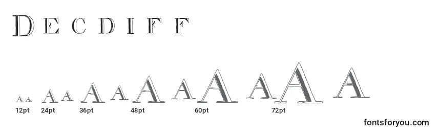Размеры шрифта Decdiff