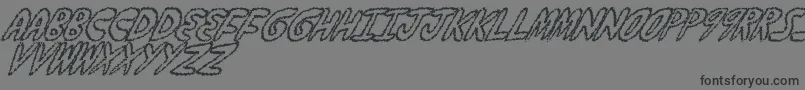 フォントYumernubFuzzy – 黒い文字の灰色の背景