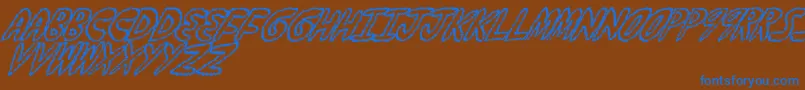 YumernubFuzzy Font – Blue Fonts on Brown Background