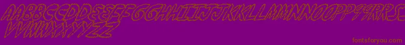 YumernubFuzzy Font – Brown Fonts on Purple Background