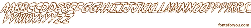 YumernubFuzzy-Schriftart – Braune Schriften auf weißem Hintergrund