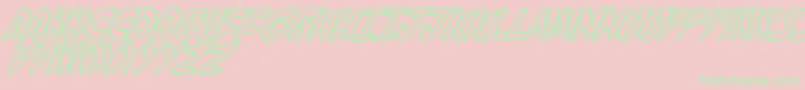 YumernubFuzzy-Schriftart – Grüne Schriften auf rosa Hintergrund