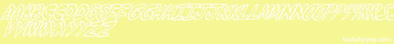 YumernubFuzzy Font – White Fonts on Yellow Background